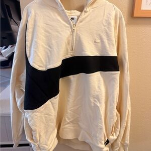Nike Men's Zip-Up Sweater in Cream and Black